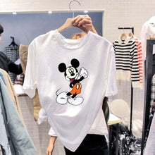 Load image into Gallery viewer, White Cartoon Print Tshirt Women Loose Sweet Cute Summer Shirts Short Sleeve Harajuku Casual Plus Size Tops Hot Sale Tee Shirts
