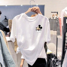 Load image into Gallery viewer, White Cartoon Print Tshirt Women Loose Sweet Cute Summer Shirts Short Sleeve Harajuku Casual Plus Size Tops Hot Sale Tee Shirts