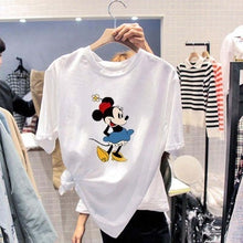 Load image into Gallery viewer, White Cartoon Print Tshirt Women Loose Sweet Cute Summer Shirts Short Sleeve Harajuku Casual Plus Size Tops Hot Sale Tee Shirts