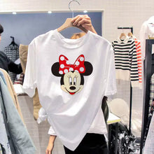 Load image into Gallery viewer, White Cartoon Print Tshirt Women Loose Sweet Cute Summer Shirts Short Sleeve Harajuku Casual Plus Size Tops Hot Sale Tee Shirts