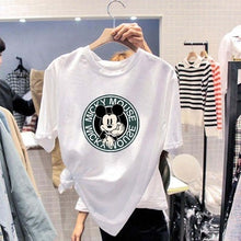 Load image into Gallery viewer, White Cartoon Print Tshirt Women Loose Sweet Cute Summer Shirts Short Sleeve Harajuku Casual Plus Size Tops Hot Sale Tee Shirts
