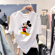 Load image into Gallery viewer, White Cartoon Print Tshirt Women Loose Sweet Cute Summer Shirts Short Sleeve Harajuku Casual Plus Size Tops Hot Sale Tee Shirts