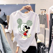 Load image into Gallery viewer, White Cartoon Print Tshirt Women Loose Sweet Cute Summer Shirts Short Sleeve Harajuku Casual Plus Size Tops Hot Sale Tee Shirts

