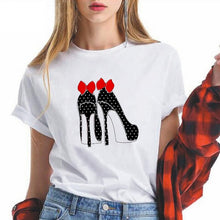 Load image into Gallery viewer, Summer High-heeled shoes Printed T Shirts Women Kawaii Harajuku Cool Punk Tshirt Graphic Gym Funny Vestidos
