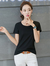 Load image into Gallery viewer, Tops fuchsia T Shirt Women Short Sleeve Tshirt Women   burgundy
